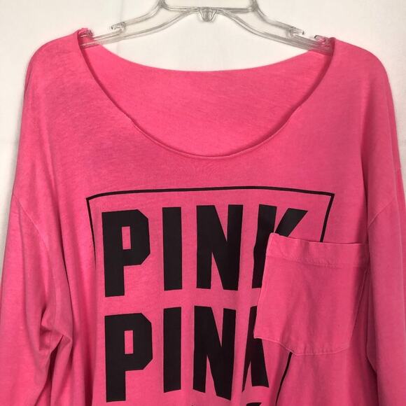 PINK Long Sleeve Pink Oversized Top - Picture 2 of 10